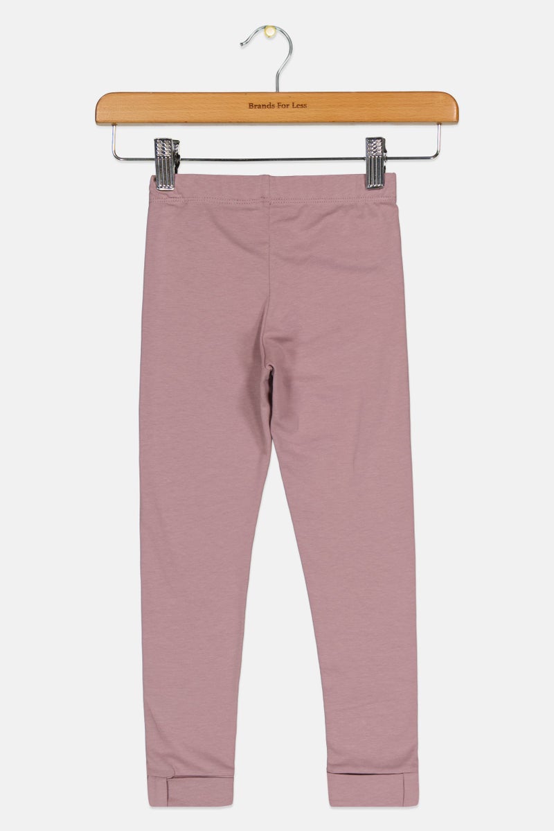 guppy Toddlers Girl Plain Pull On Leggings, Mauve - Image 3